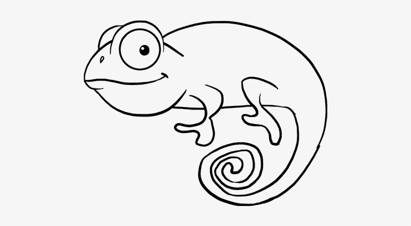 How To Draw Chameleon - Line Art, transparent png download