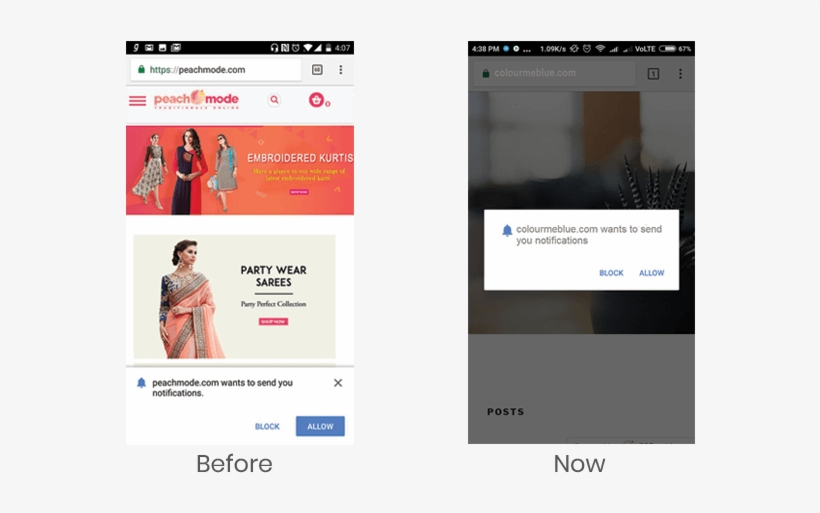 Chrome 62 Web Push Notification Subscription Prompt - Website, transparent png download