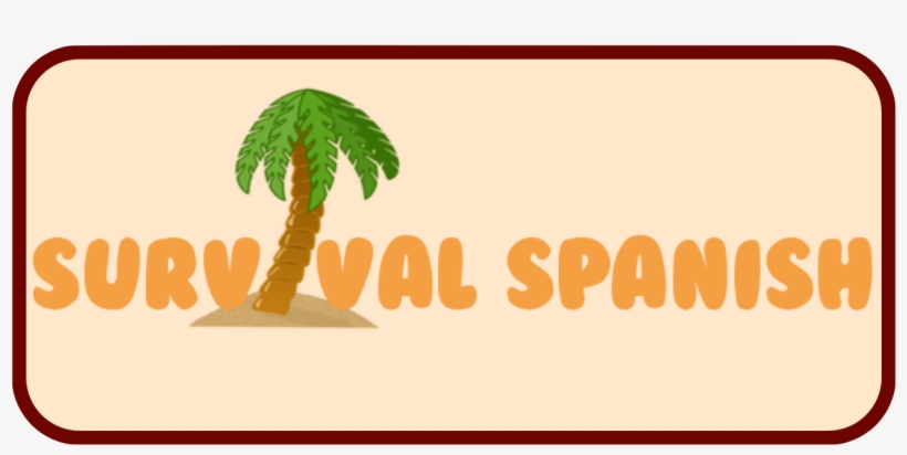 Spanish Courses Buttons Survival Spanish - Palm Tree Clip Art, transparent png download