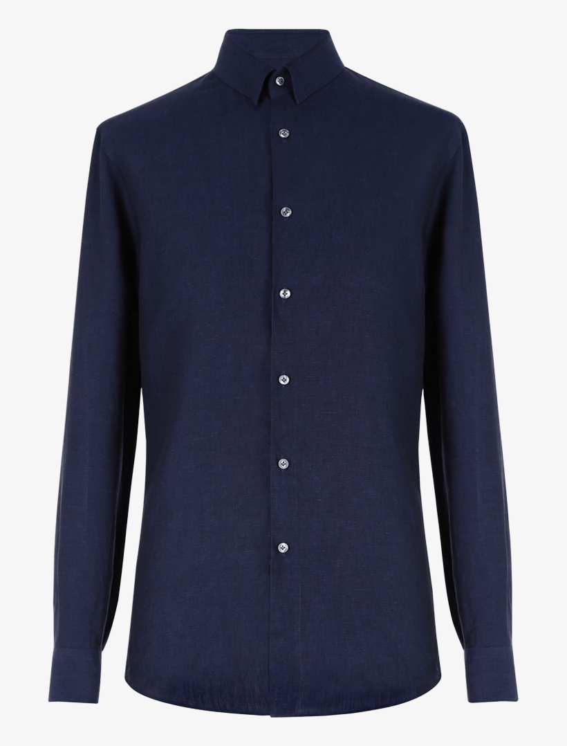 Blue Navy Linen Shirt - Jacket, transparent png download