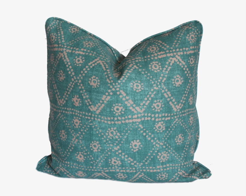 Diamond Zig Zag Turquoise Pillow - Cushion, transparent png download
