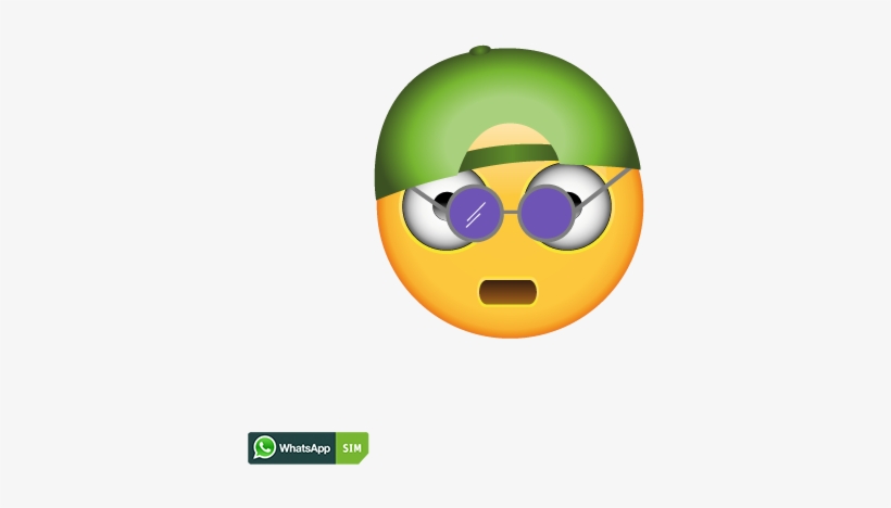 Party Emoticon Mit Hippie Brille Und Baseball Kappe - Smiley, transparent png download