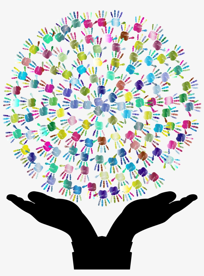 This Free Icons Png Design Of Prismatic Hands Tree, transparent png download