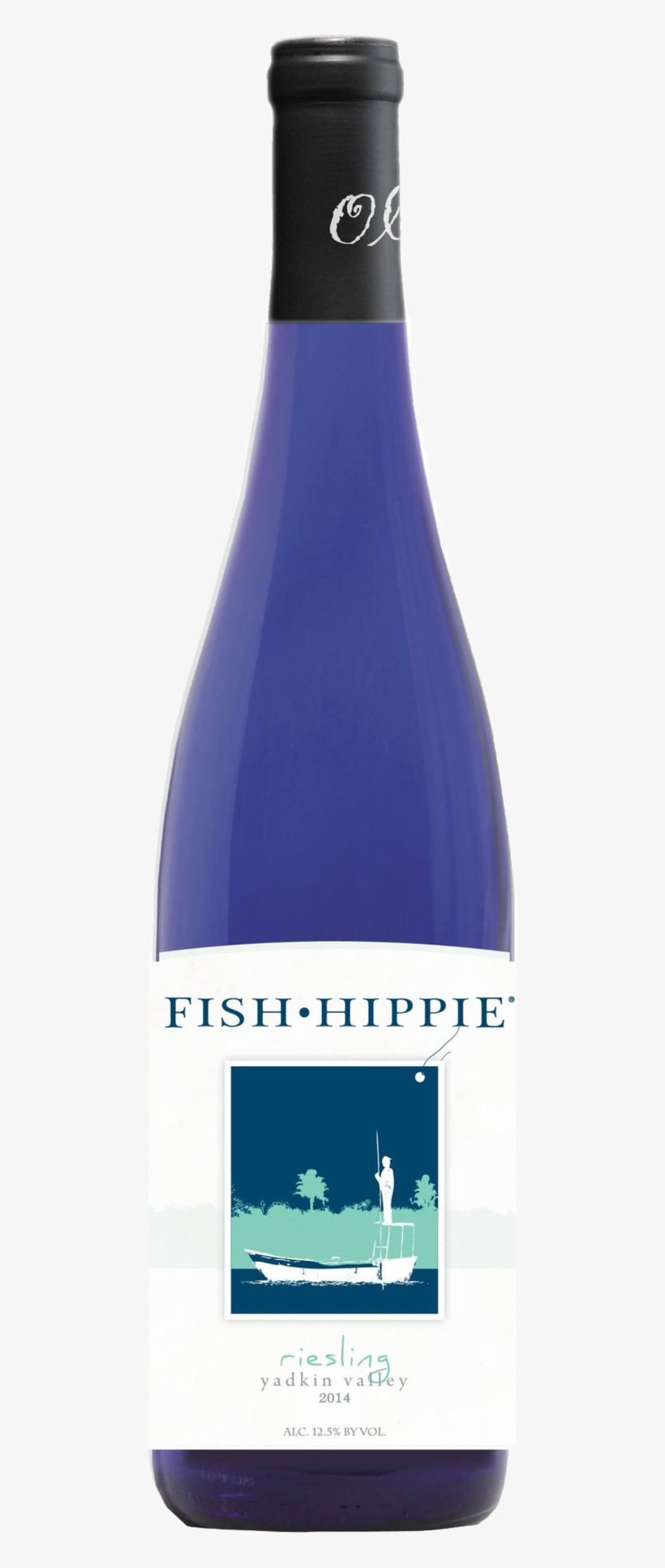 Fish Hippie Riesling - Glass Bottle, transparent png download