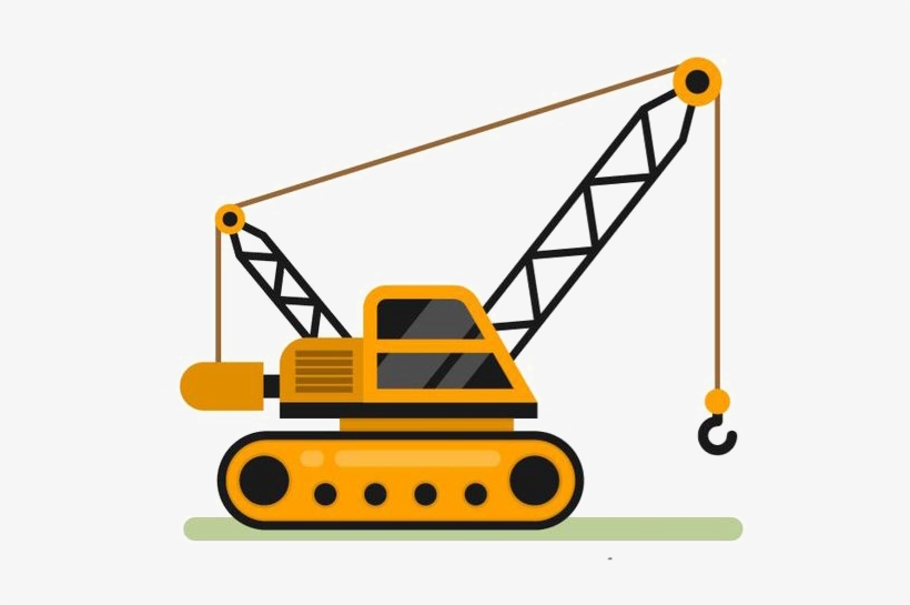 Architectural Engineering Clip Art Flat Line Yellow - Clipart Crane Vector, transparent png download