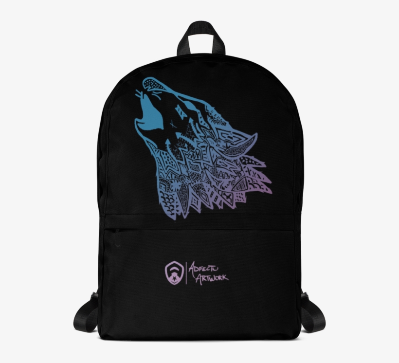 backpack with wolf logo