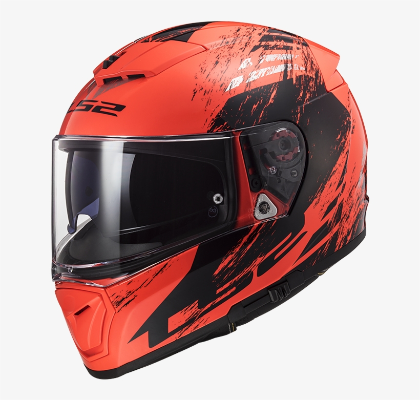 Breaker Swat Fluo Orange Black - Ls2 Helmet Dual Visor Red, transparent png download