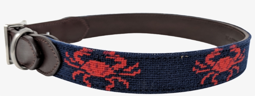 Nauticollar Crab Needlepoint Dog Collar Left - Buckle, transparent png download
