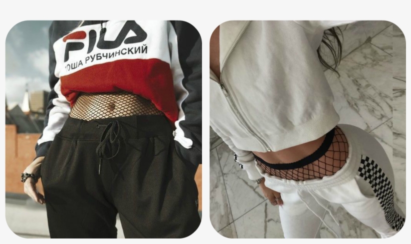 A Wider Fishnet Ankle Sock With A Pair Of Flats Also - Postbad Avec Collant En Filet, transparent png download