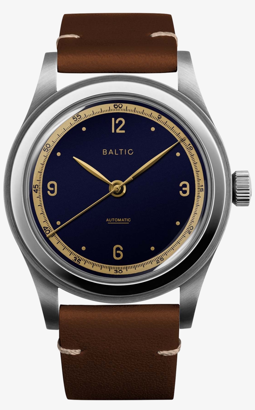 Blue / Gilt Is A Three Hand Automatic Watch With A - Baltic Watches Reverse Panda, transparent png download