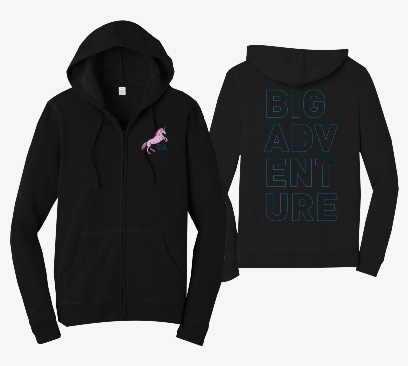 Unicorn Black Hoodie - Hoodie, transparent png download