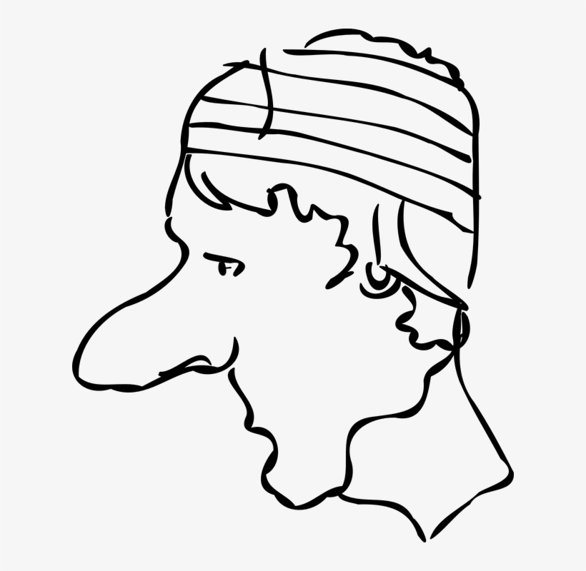 Images Pixabay Download Free Pictures Bandaged Nose - Dibujo Cabeza Vendada, transparent png download