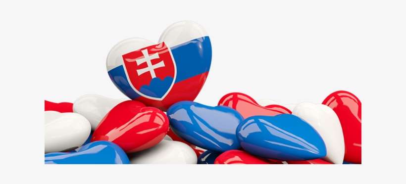 Heart With Border - Slovakia Flag, transparent png download