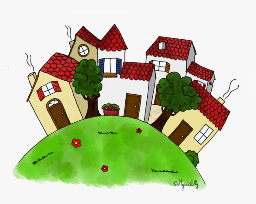 It Takes A Village To Live Well - Village Dessin, transparent png download