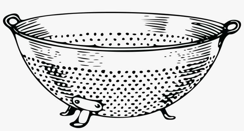 Free Clipart Of A Strainer - Colander Black And White, transparent png download