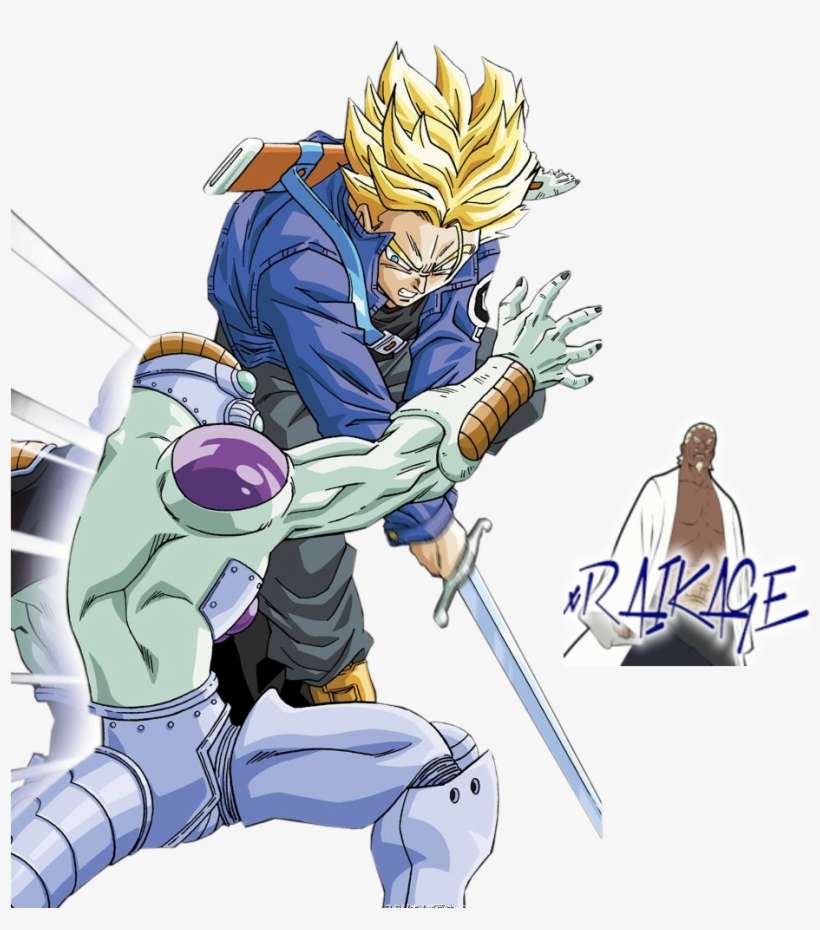 Trunks & Frieza Render Photo Trunks Cutting Frieza In Half PNG Image