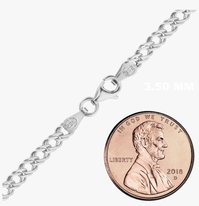 Finished Rambo Chain In Sterling Silver - Penny Coin, transparent png download