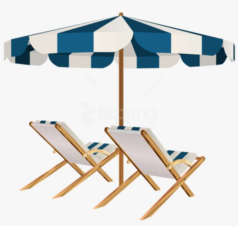 Free Png Download Beach Chairs And Umbrella Clipart - Portable Network Graphics, transparent png download