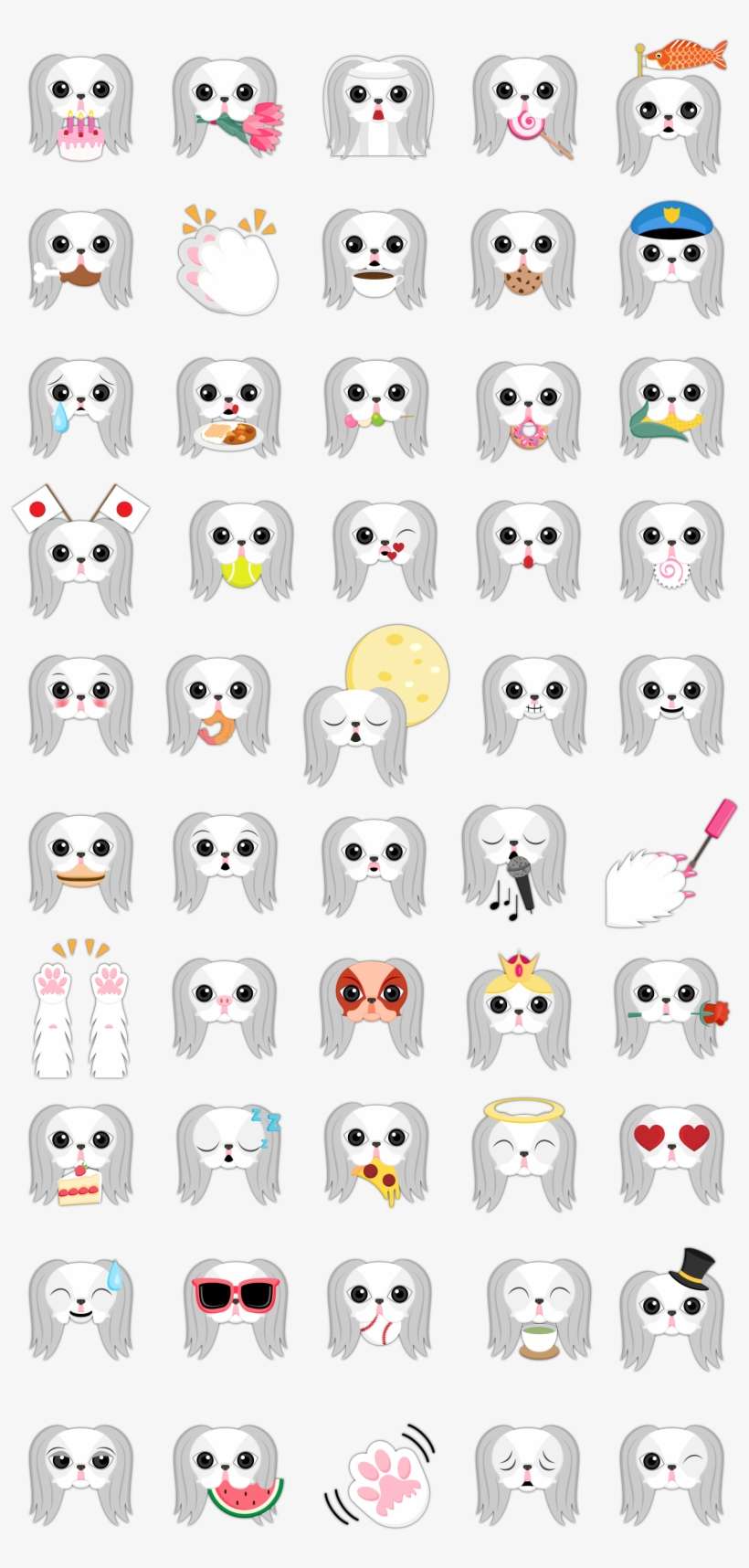 Japanese Chin Emoji Stickers Are You A Japanese Chin - Cartoon, transparent png download