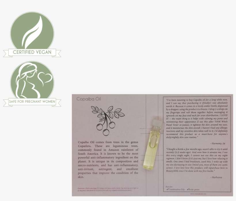 Picture Of Copaiba Oil 1ml - Brochure, transparent png download