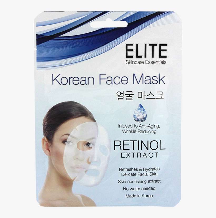 Elite 5 Pack Korean Facial Mask, Retinol - Korean Face Mask Packaging, transparent png download
