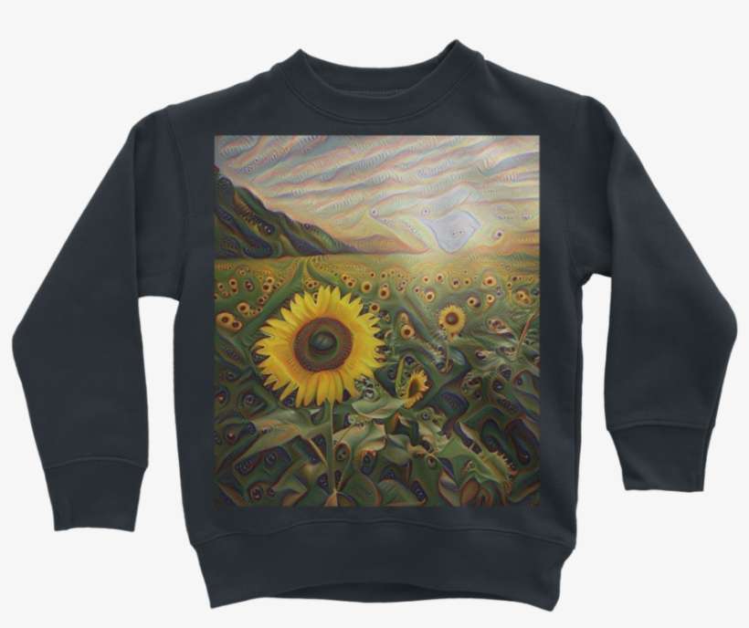 Psychedelic Trippy Sunflower Kids Sweatshirt Apparel - Sweatshirt, transparent png download