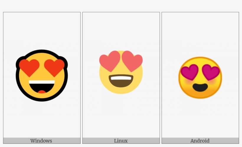 Smiling Face With Heart-shaped Eyes On Various Operating - Smiley, transparent png download