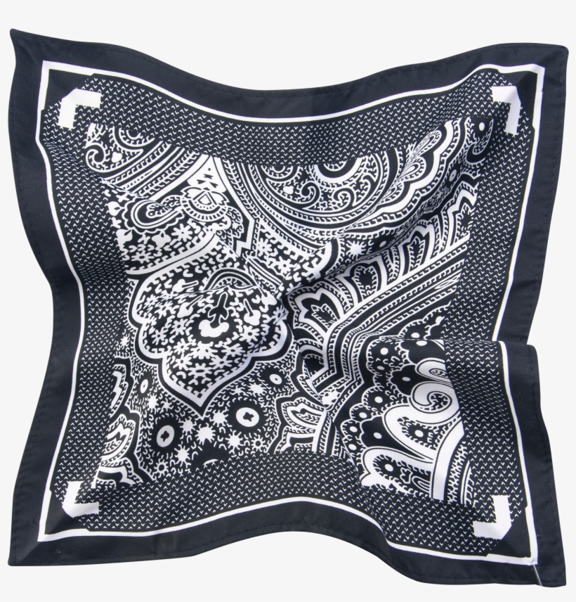 Black Paisley Pocket Square - Stitch, transparent png download