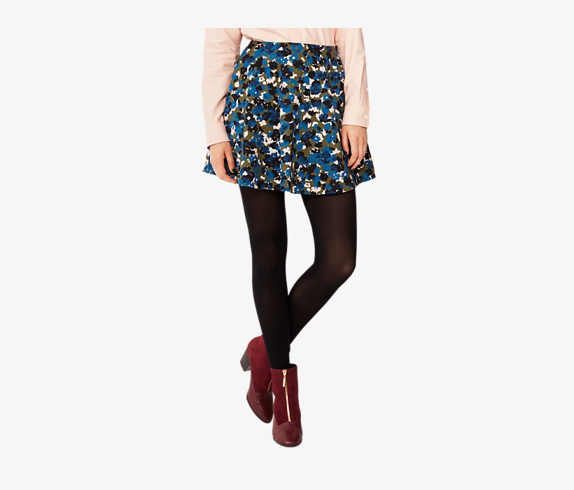 Perfect Circle Mini Skirt In Camo Floral - Tights, transparent png download