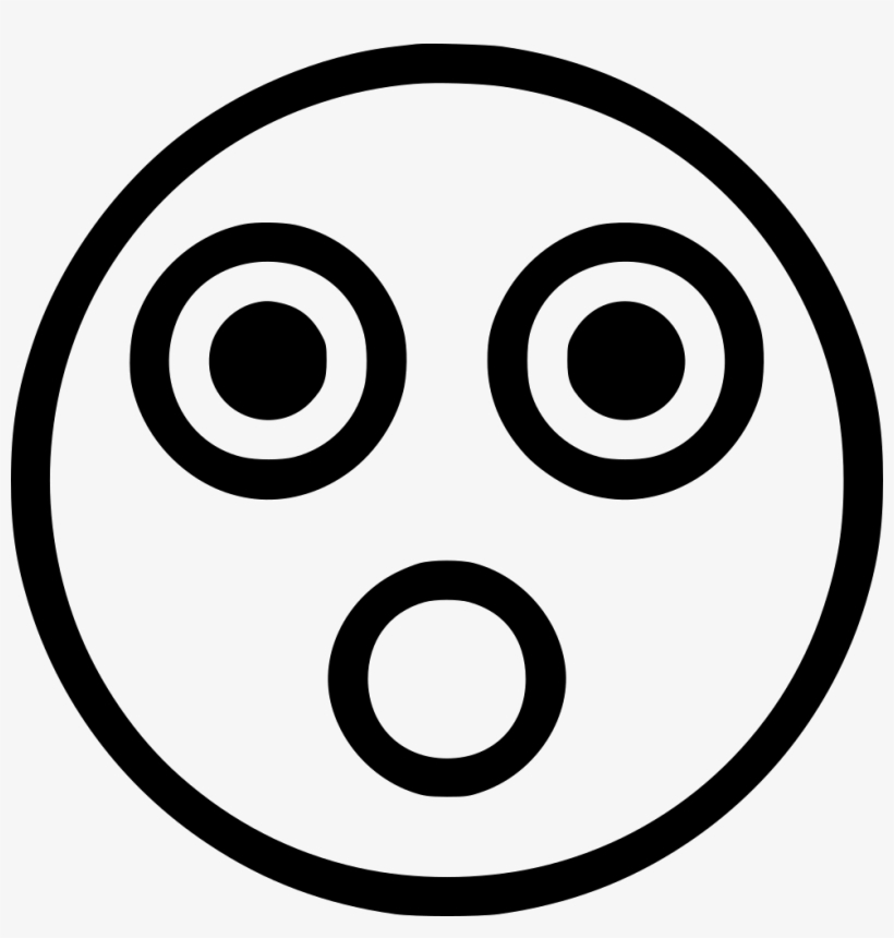 Png File - Shocked Emoji Black And White, transparent png download