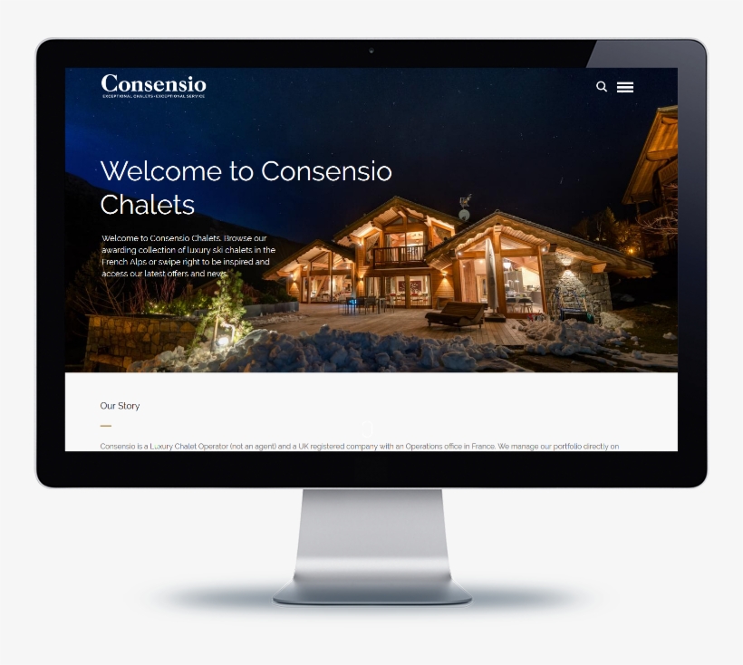 Bernhard Media Consensio Chalets Creative Web Site - Led-backlit Lcd Display, transparent png download