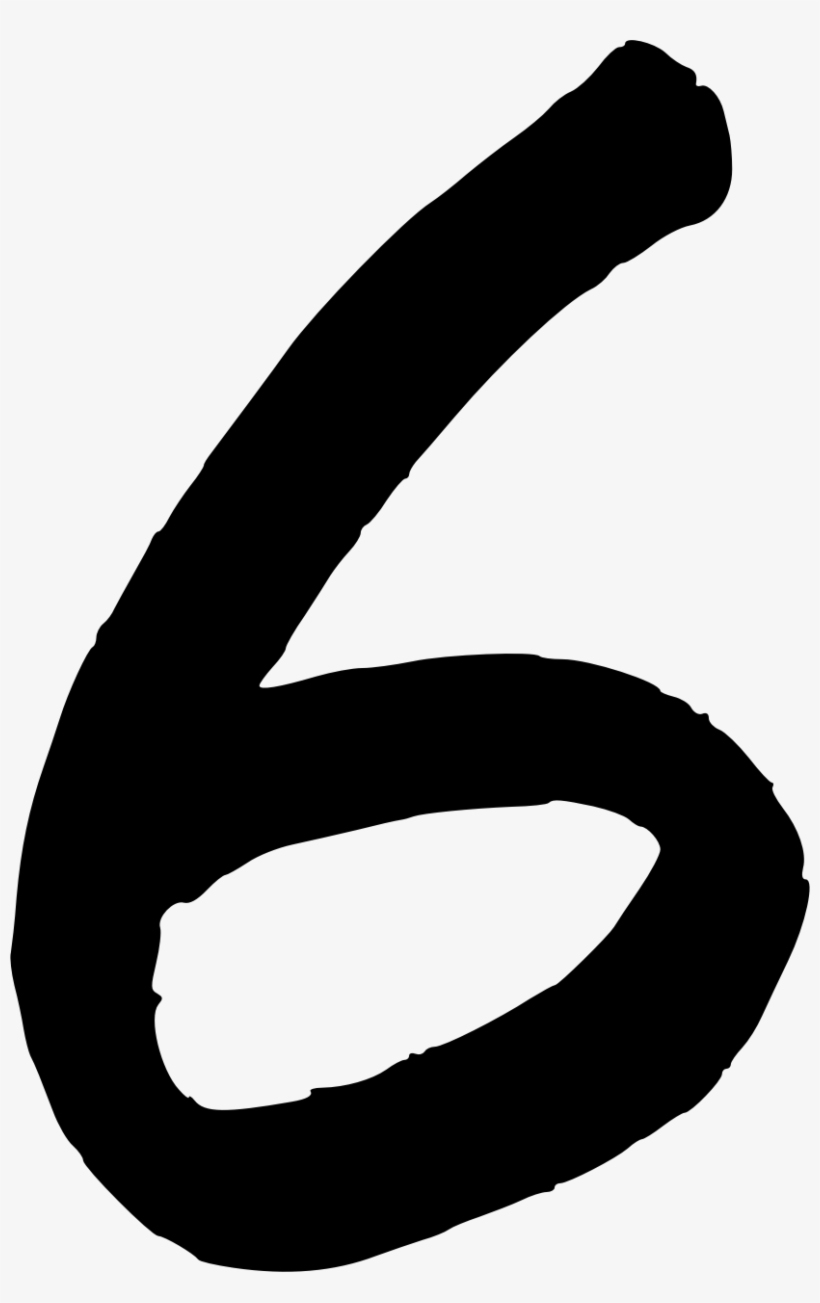 Six Png Black And White - Black Clipart Number 6, transparent png download