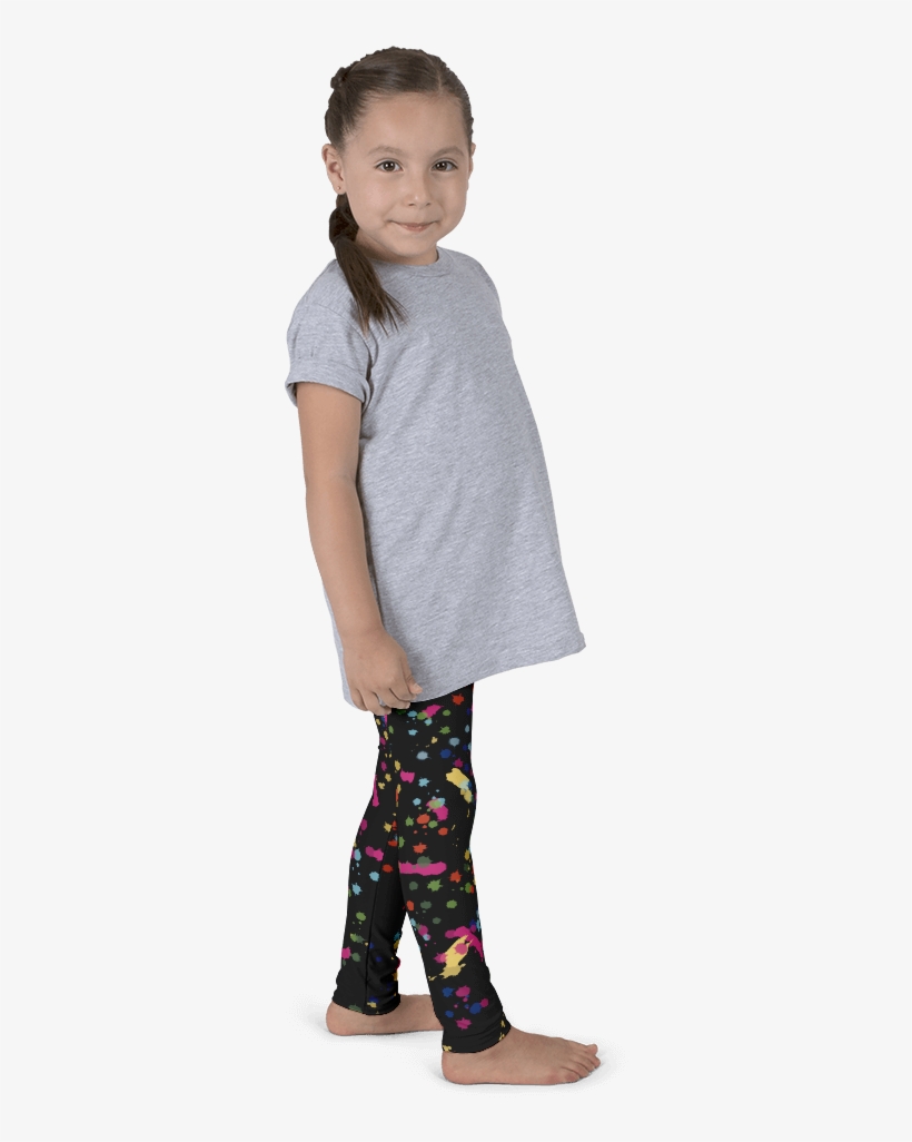 Paintsplatter Blk1 Mockup Right White Original - Paint Splatter Leggings Kids, transparent png download