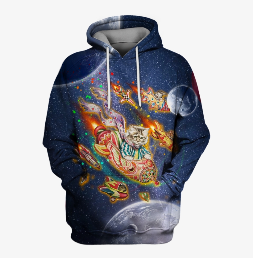 3d Cat Flying Into Space Tshirt - Train Your Dragon Hoodie, transparent png download