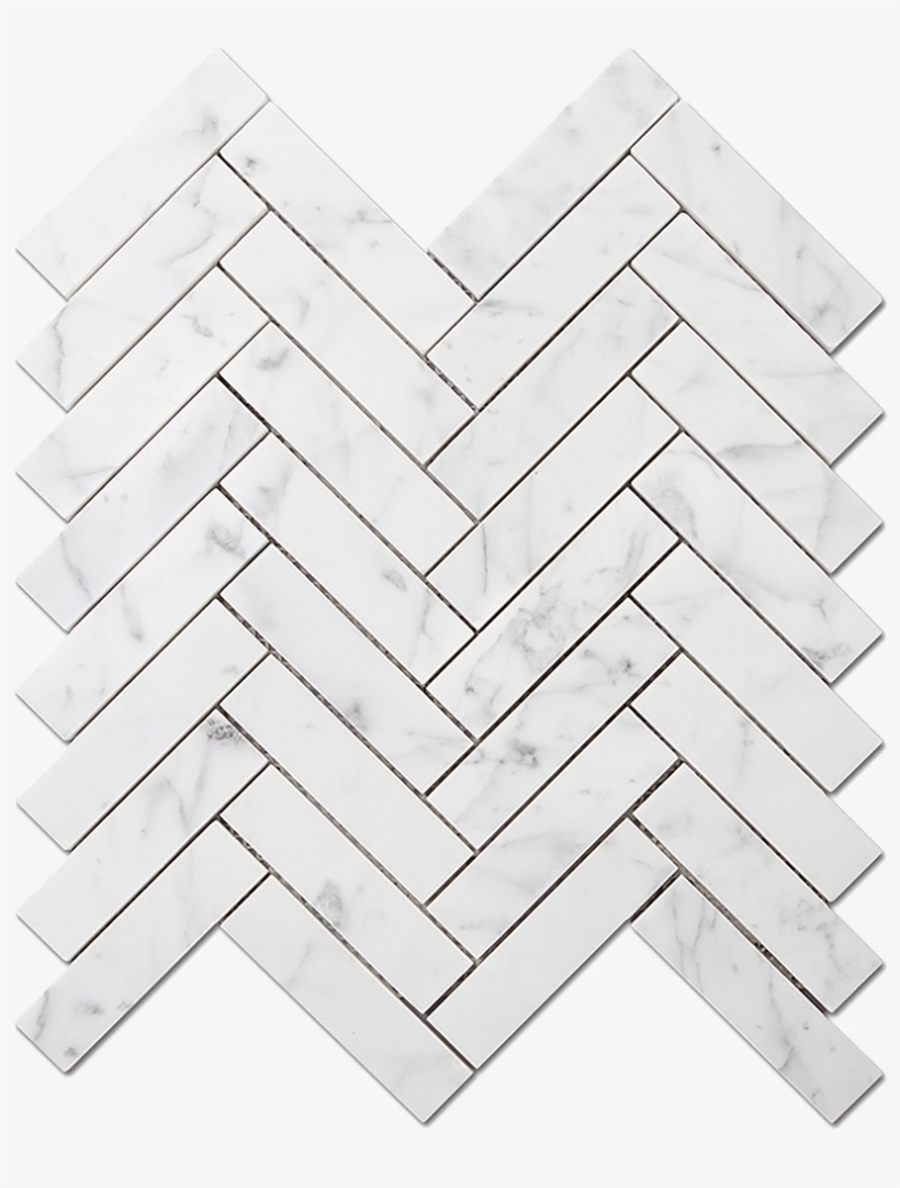 Bianco Gioia Marble Mosaic Tile Herringbone - Line Art, transparent png download