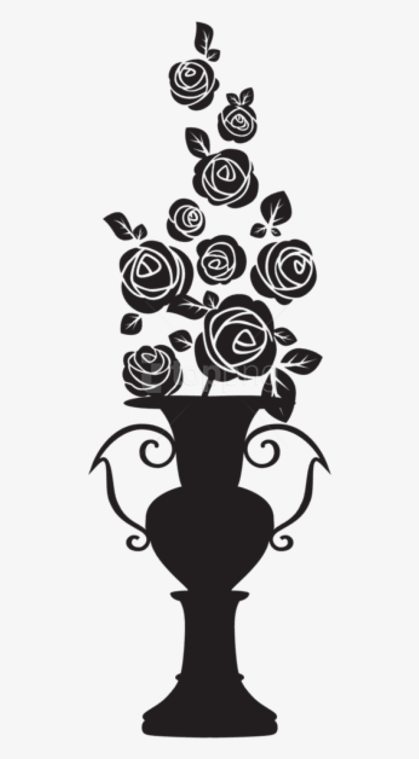 Free Png Vase With Roses Silhouette Png - Vase Silhouette Png, transparent png download