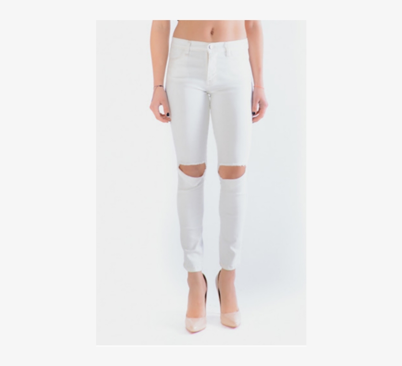 49% S&p Isabel White Ripped - Leggings, transparent png download