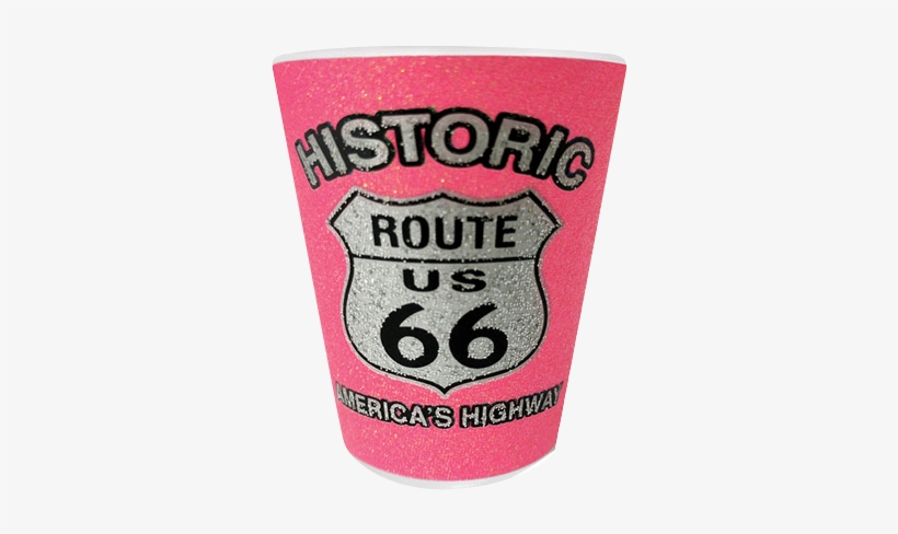 Route 66 Pink Glitter Shotglass - Car, transparent png download