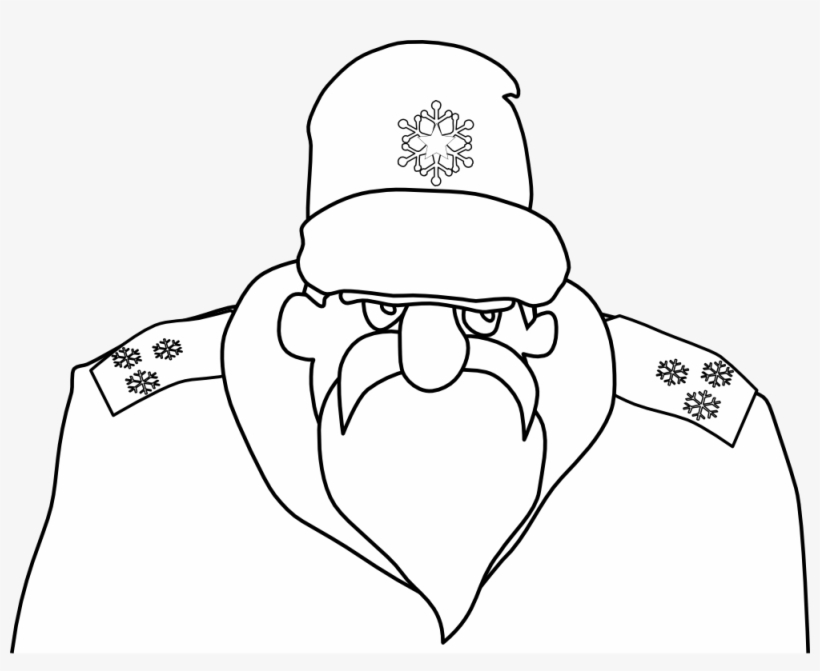 Colonel Frost Russian Military Santa Claus Black White - Clip Art, transparent png download