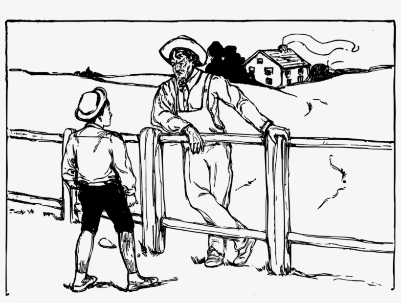 1060 X 750 5 - Man On A Farm Drawing, transparent png download