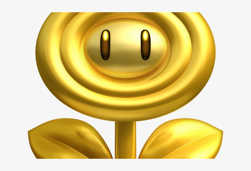 Mario Clipart Gold Coin - Golden Fire Flower Mario, transparent png download