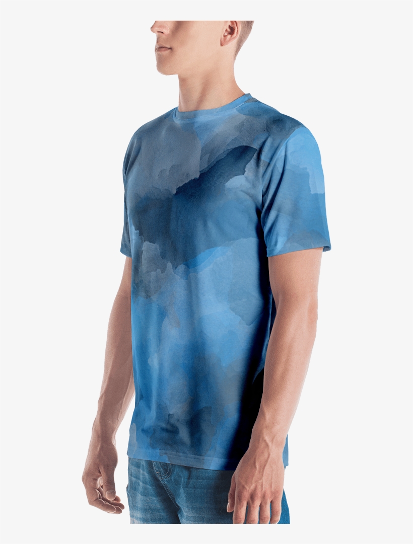 Steel Blue Watercolor T Shirt T Shirt Zazuze - Idiocracy Brand Shirt, transparent png download