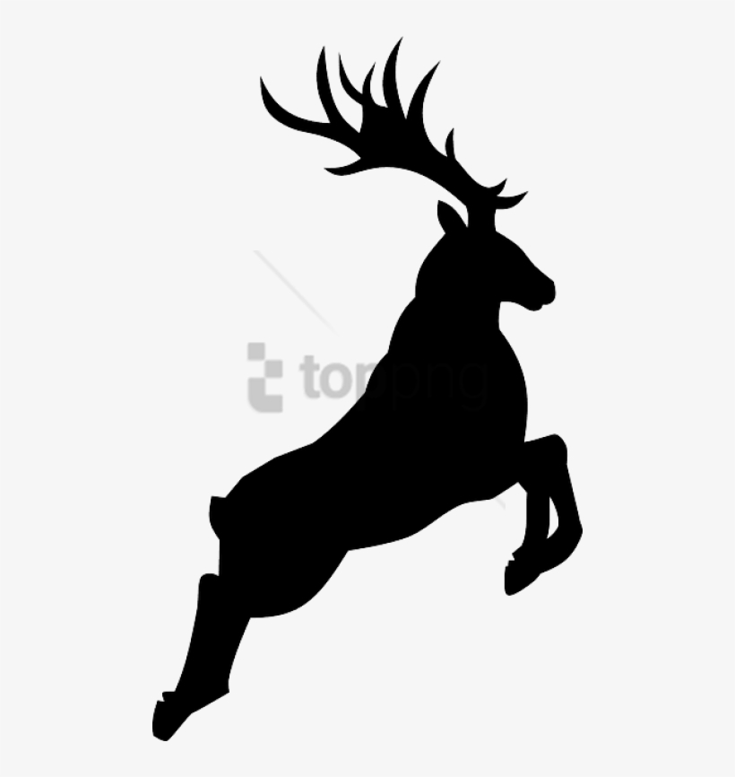 Free Png Christmas Reindeer Shot Glass Png Image With - Jumping Stag Silhouette, transparent png download