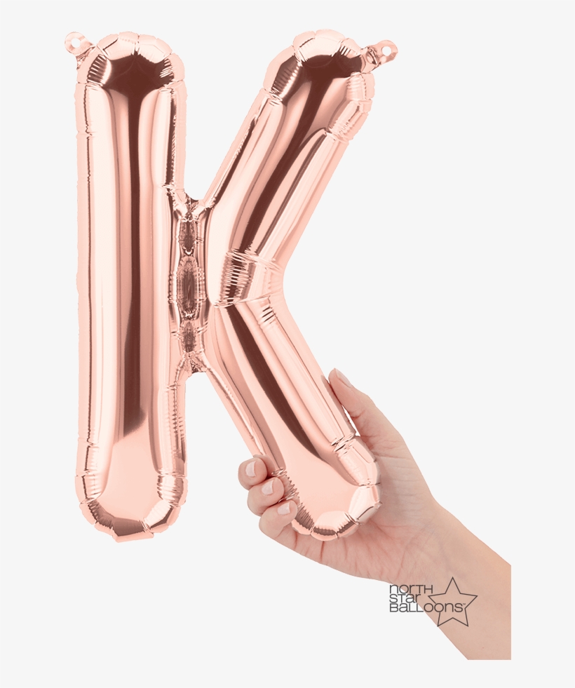 K Rose Gold 16″ Foil Balloon - Rose Gold K Balloon, transparent png download