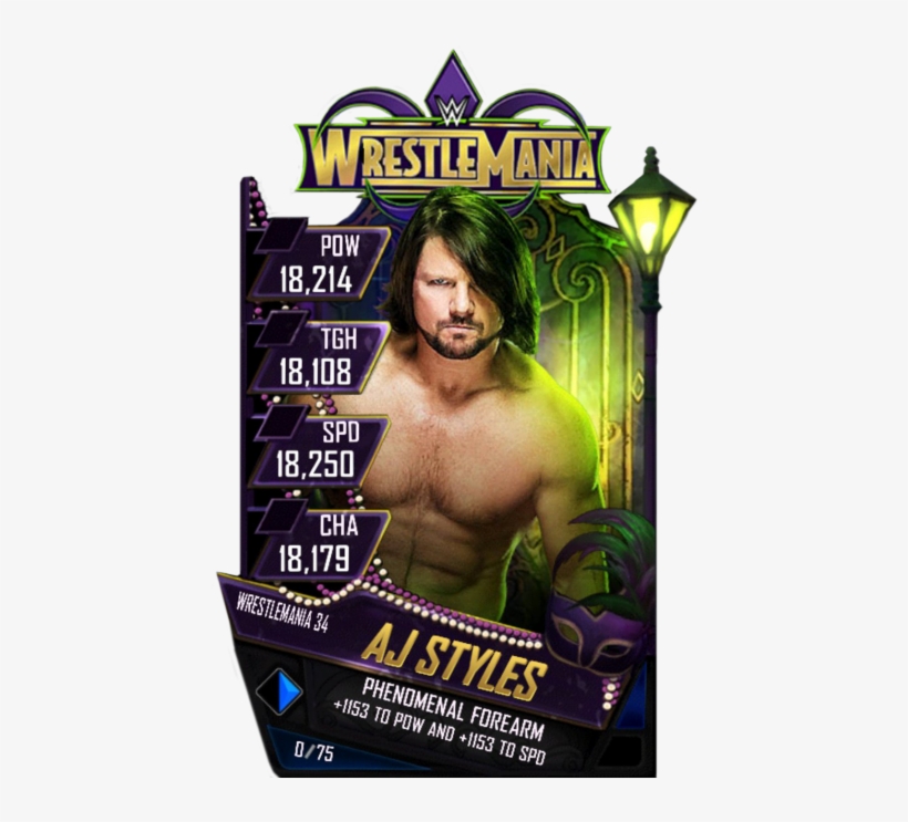 Ajstyles S4 19 Wrestlemania34 Ringdom - Wwe Wrestlemania 27, transparent png download
