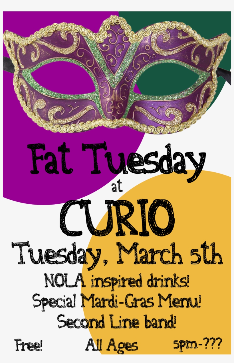 Fat Tuesday At Curio - Masquerade Theme Invitation Card, transparent png download