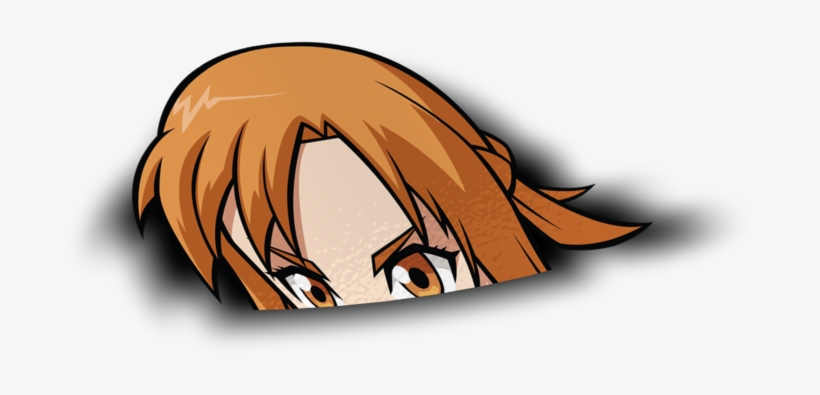 Asuna Peeker Sticker - Cartoon, transparent png download