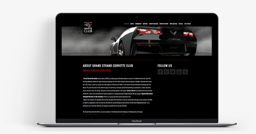 Grand Strand Corvette Club Mockup About Page - Tablet Computer, transparent png download