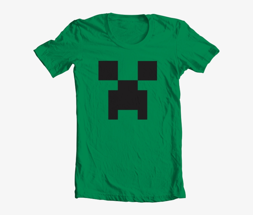 Kaos Creeper Minecraft Oblong - Emerald Green T Shirt Template, transparent png download