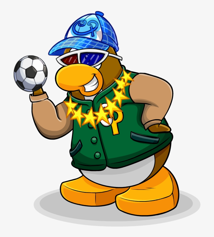 Cool Soccer Player By Tpp - Pinguinos Animados De Club Penguin, transparent png download